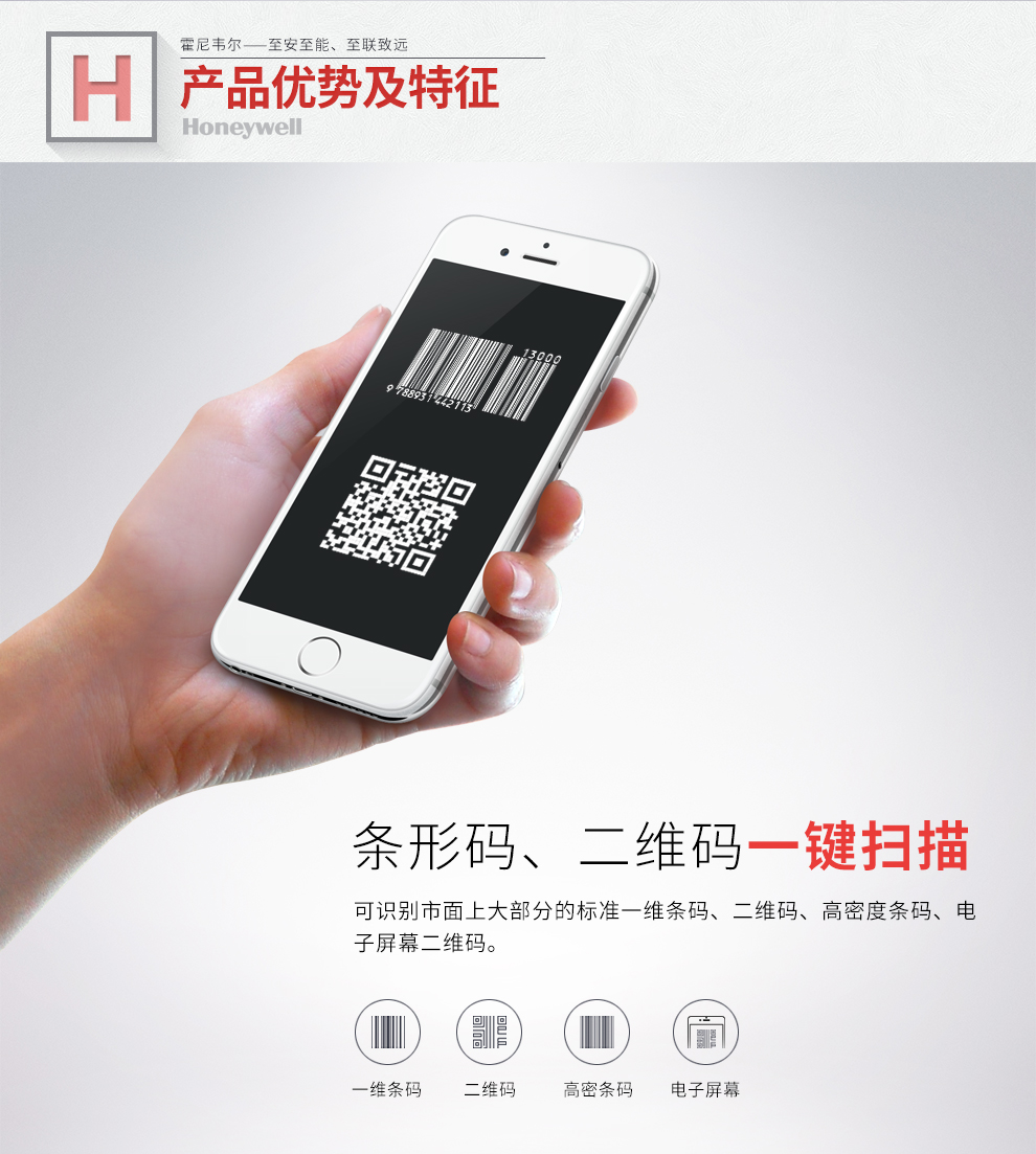 1400g條碼掃描槍條形碼、二維碼一鍵掃描